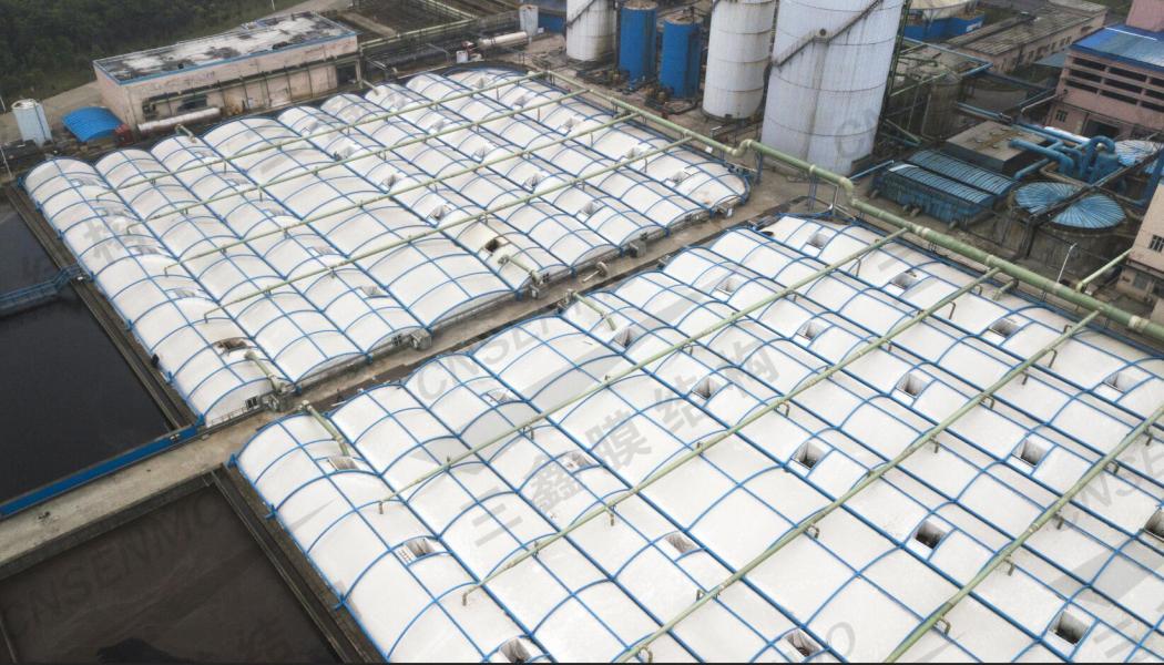 江西晨鸣污水处理厂反吊膜结构工程 江西晨鸣污水处理厂反吊膜结构工程