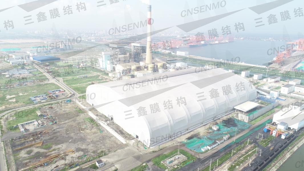 河北大唐王滩煤场全封闭膜结构工程 河北大唐王滩煤场全封闭膜结构工程